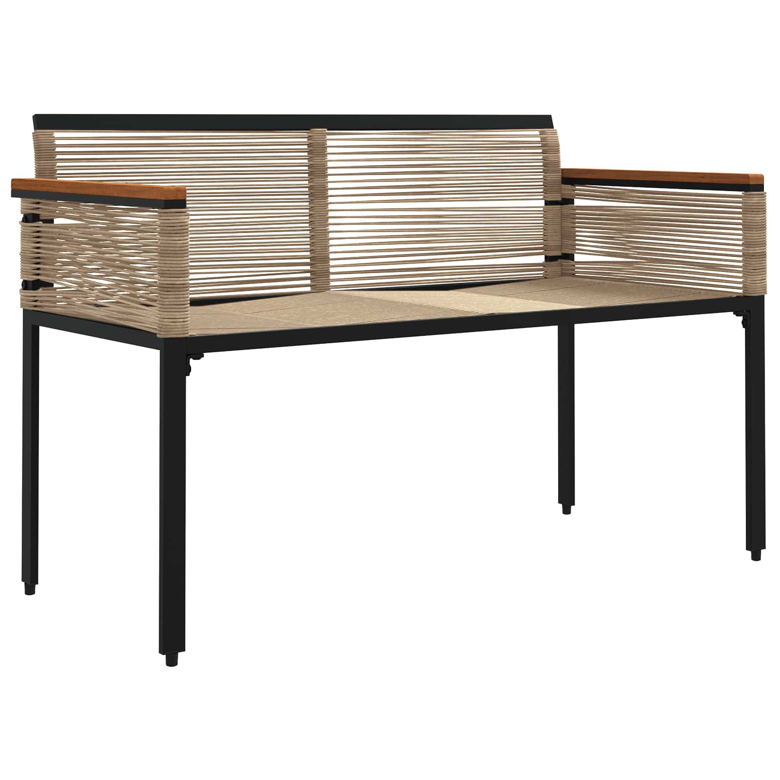 Kerti pad beige és krémszínű 117 x 54 x 74.5 cm polirattan