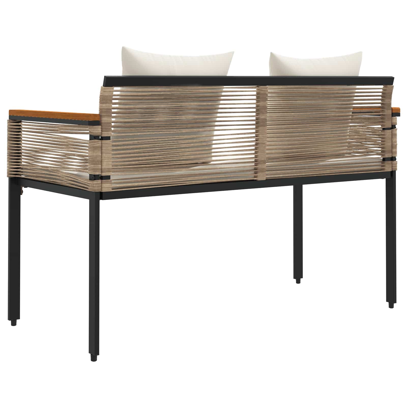 Kerti pad beige és krémszínű 117 x 54 x 74.5 cm polirattan