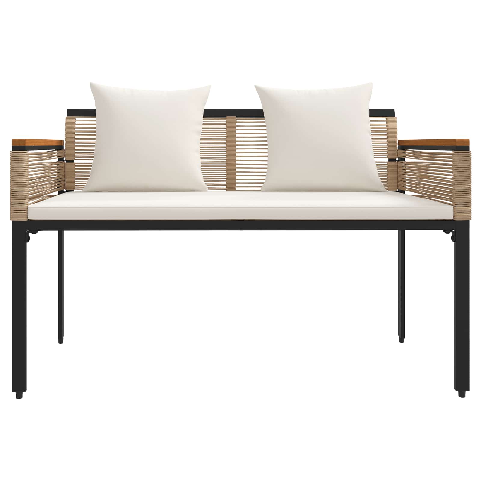 Kerti pad beige és krémszínű 117 x 54 x 74.5 cm polirattan
