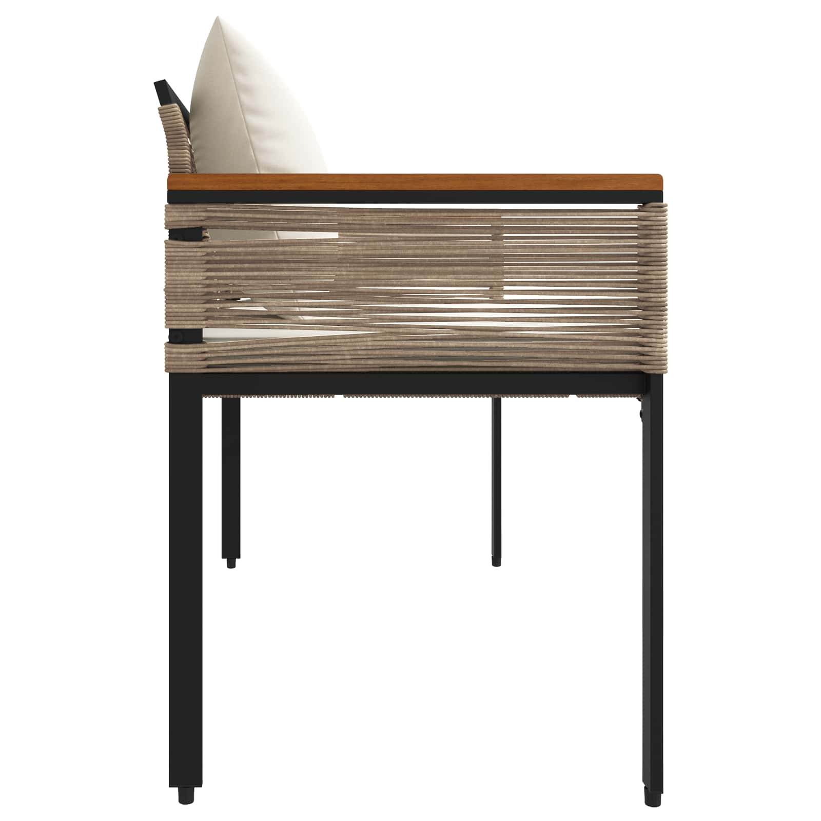 Kerti pad beige és krémszínű 117 x 54 x 74.5 cm polirattan