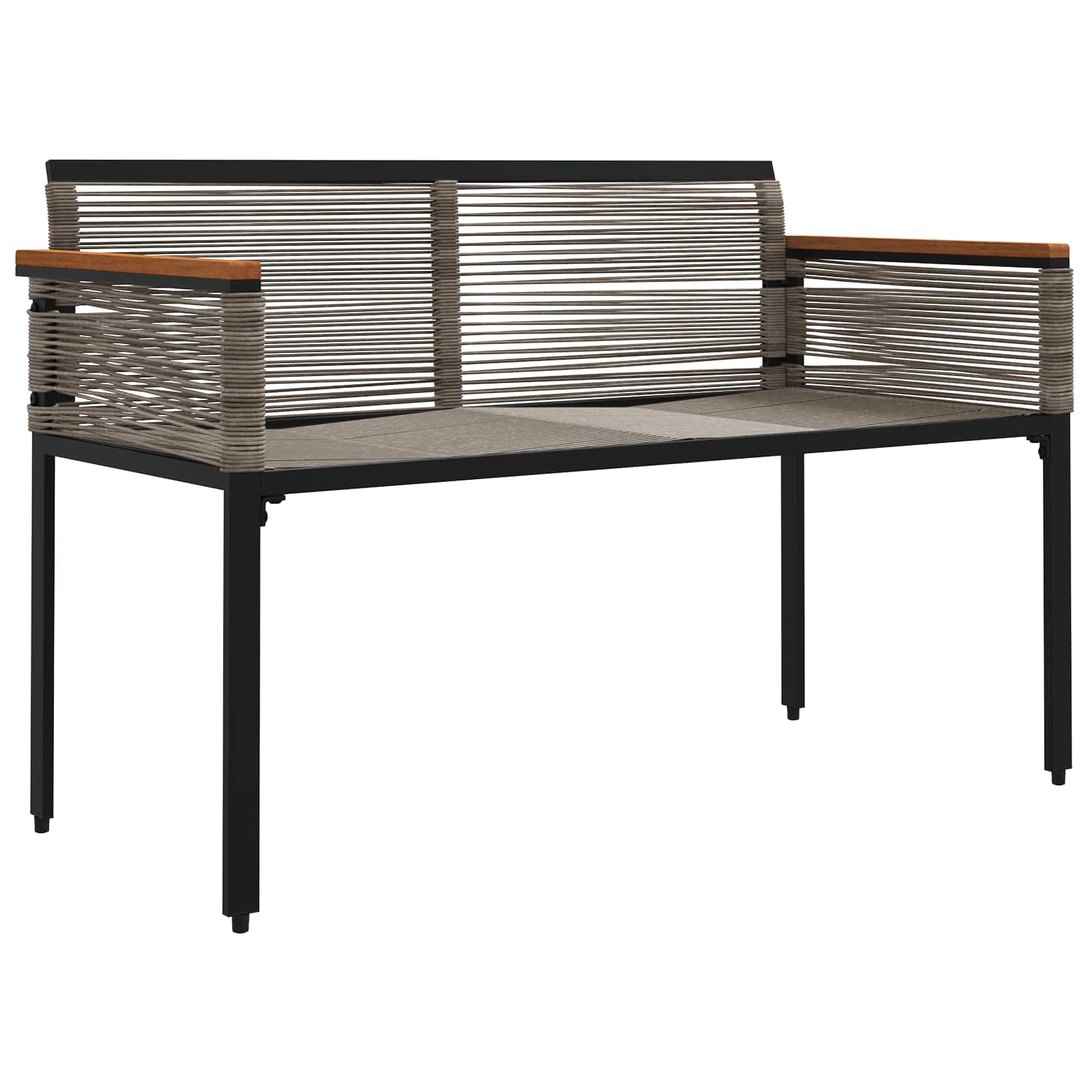Kerti pad szürke és sötétkék 117 x 54 x 74.5 cm polirattan