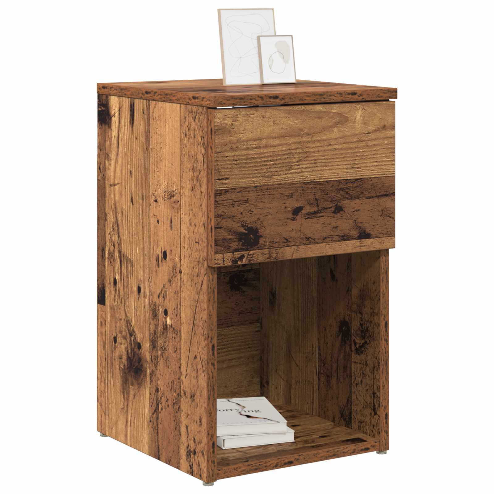 Ágyat tartó szekrény 2 db antik fa 29 x 31,5 x 49 cm szerelt fa