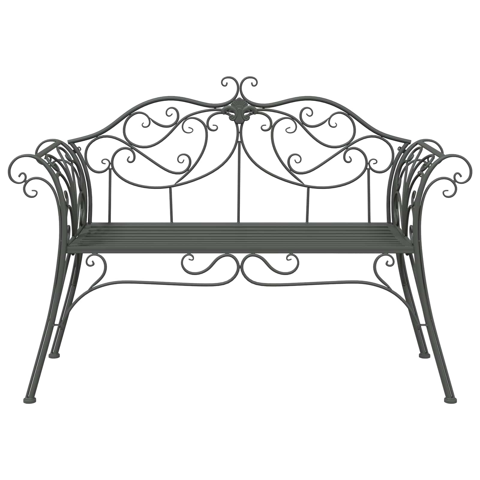 Kerti pad 2-ülőhelyek száma 130 x 47 x 90 cm acél ezüst szürke