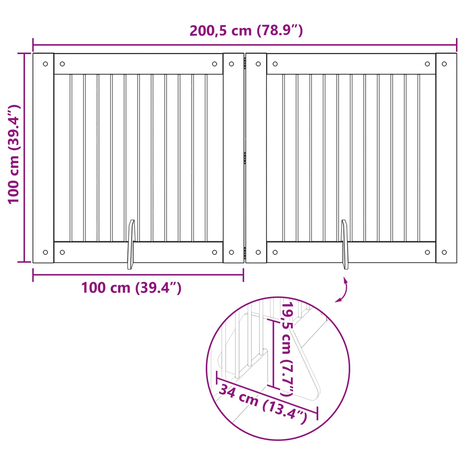 Kutyajátszó 2 pcs szürke sonoma 100 x 100 cm horganyzott acél