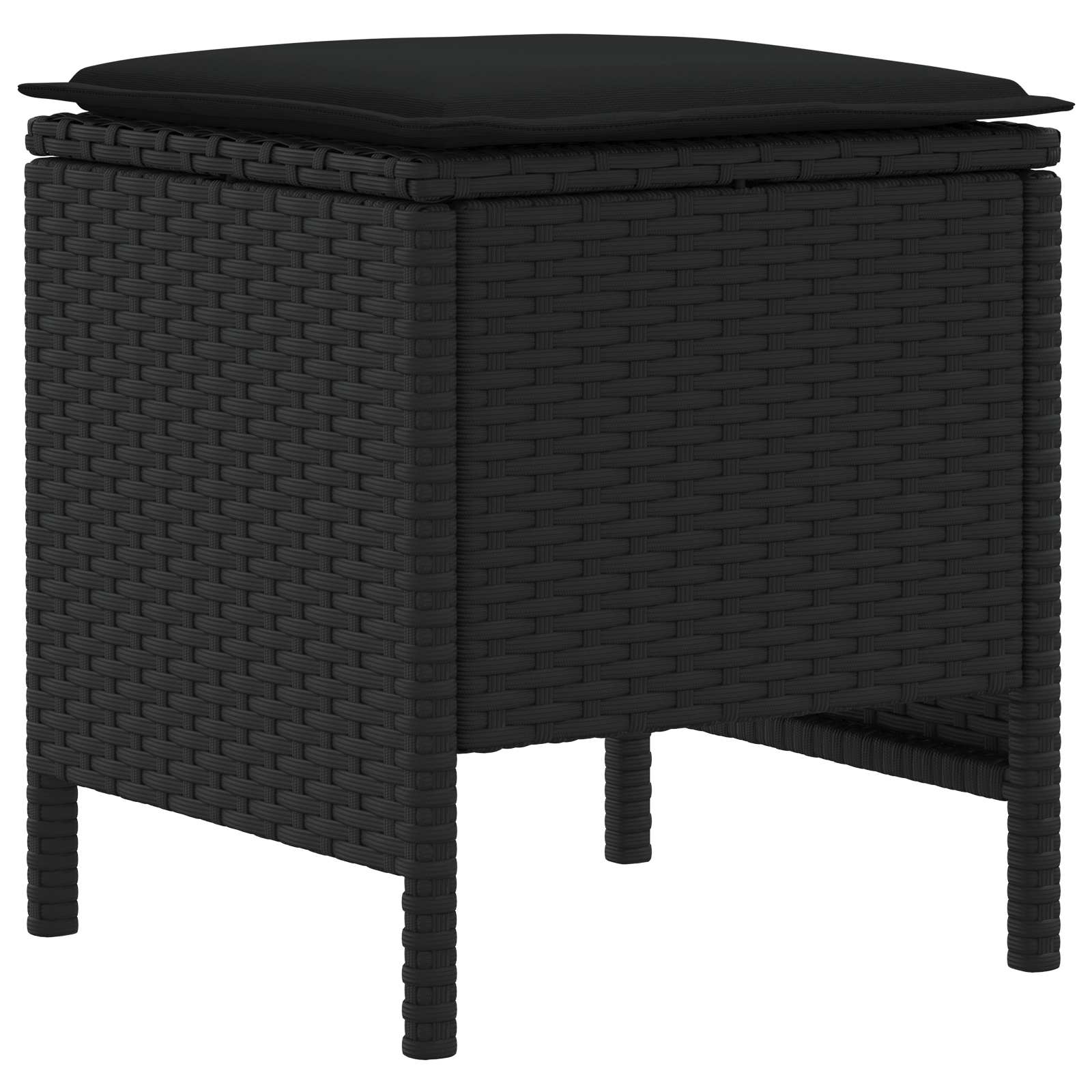 Kerti lábtartó 2 darab fekete 38 x 38 x 45 cm pe rattan