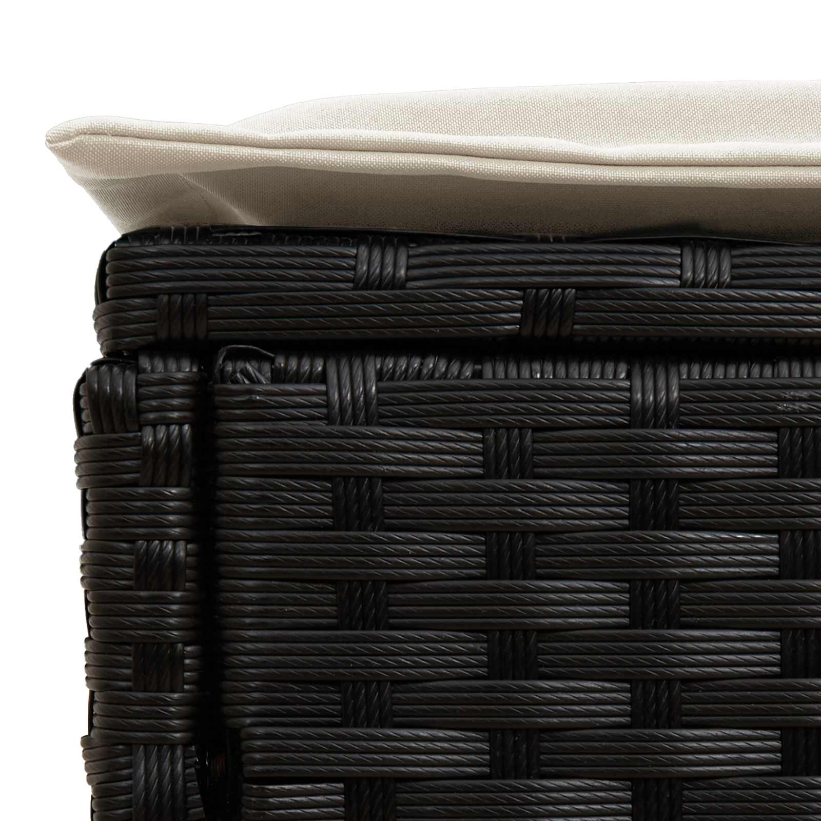 Kerti lábtartó 2 darab fekete és krém 38 x 38 x 45 cm pe rattan