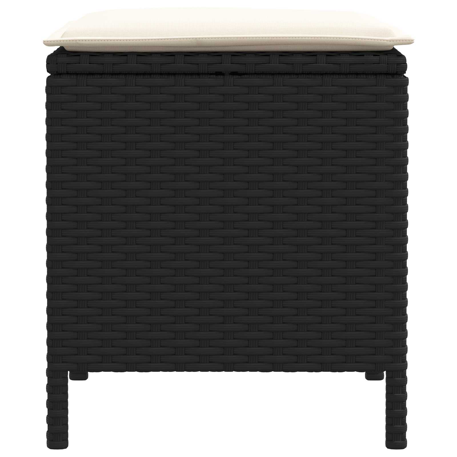 Kerti lábtartó 2 darab fekete és krém 38 x 38 x 45 cm pe rattan