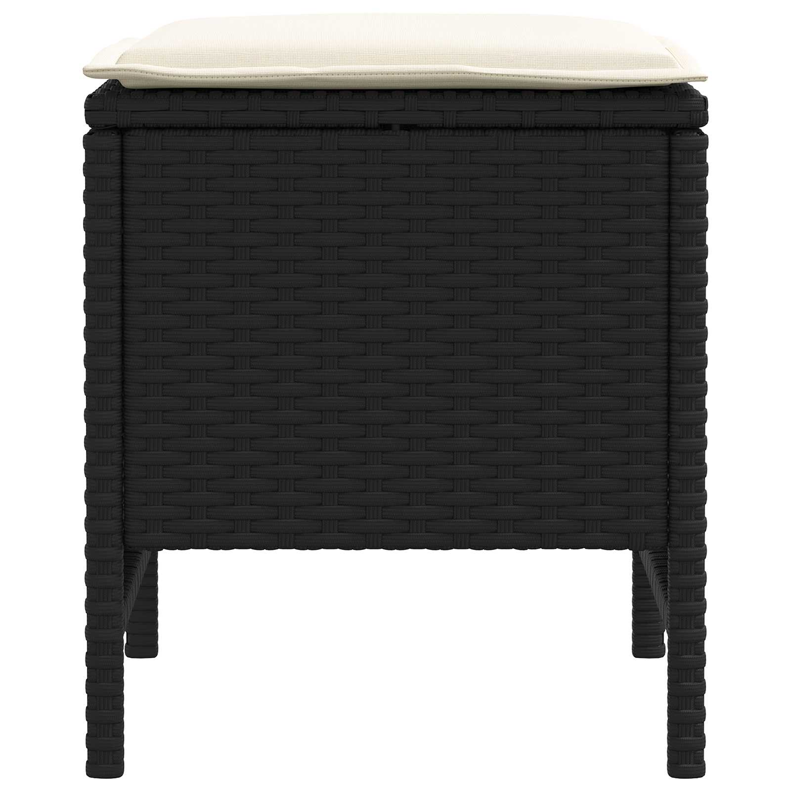Kerti lábtartó 2 darab fekete és krém 38 x 38 x 45 cm pe rattan