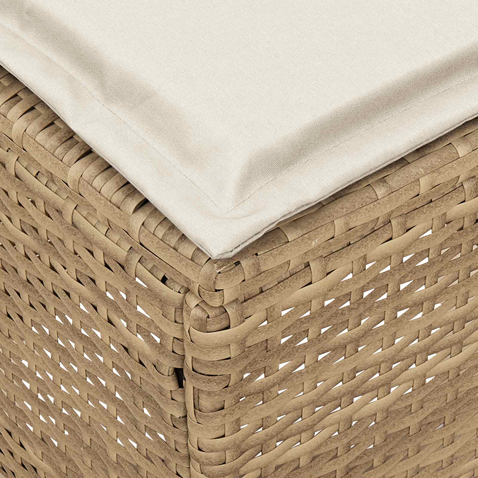 Kerti lábtartó 2 darab beige és krém 38 x 38 x 45 cm pe rattan