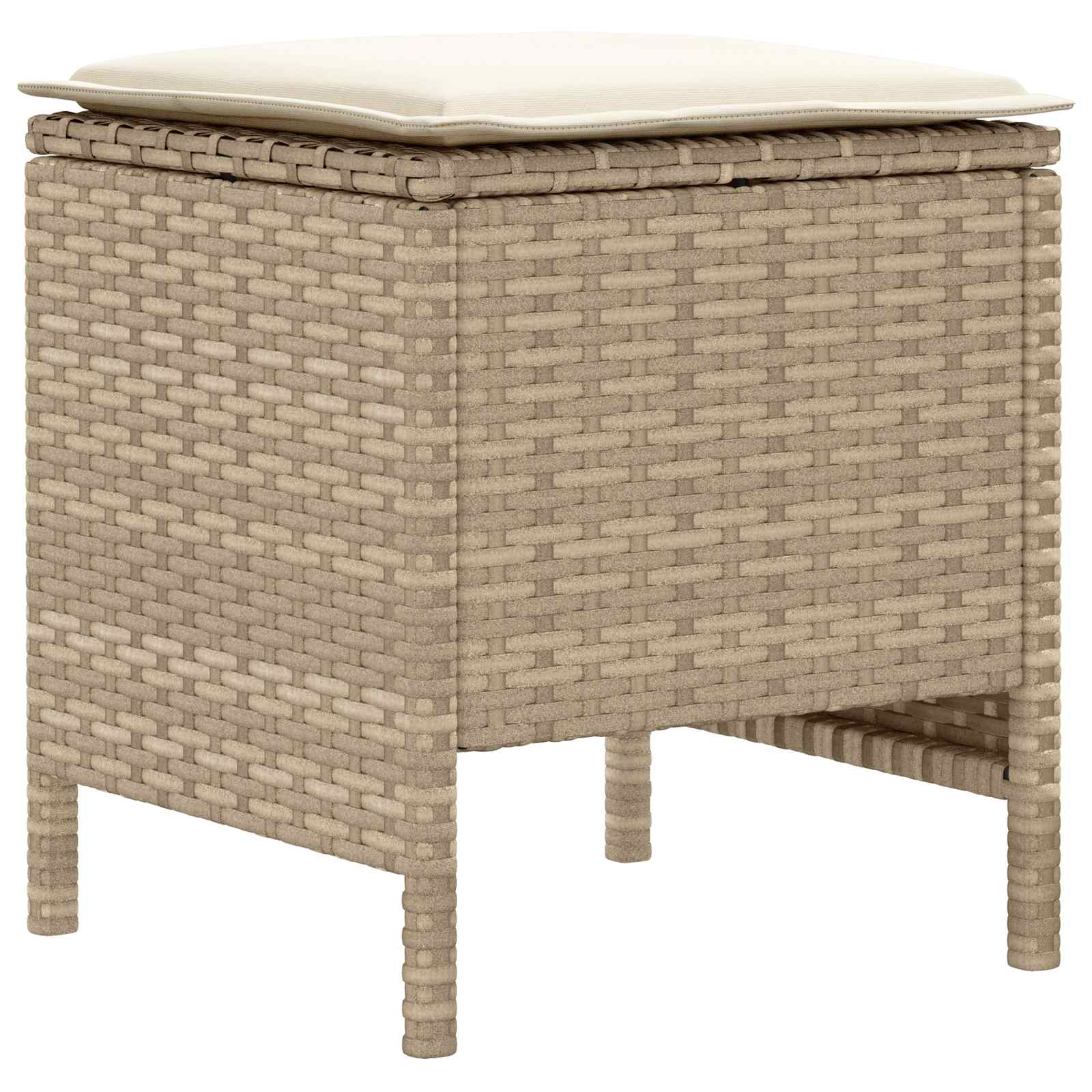 Kerti lábtartó 2 darab beige és krém 38 x 38 x 45 cm pe rattan