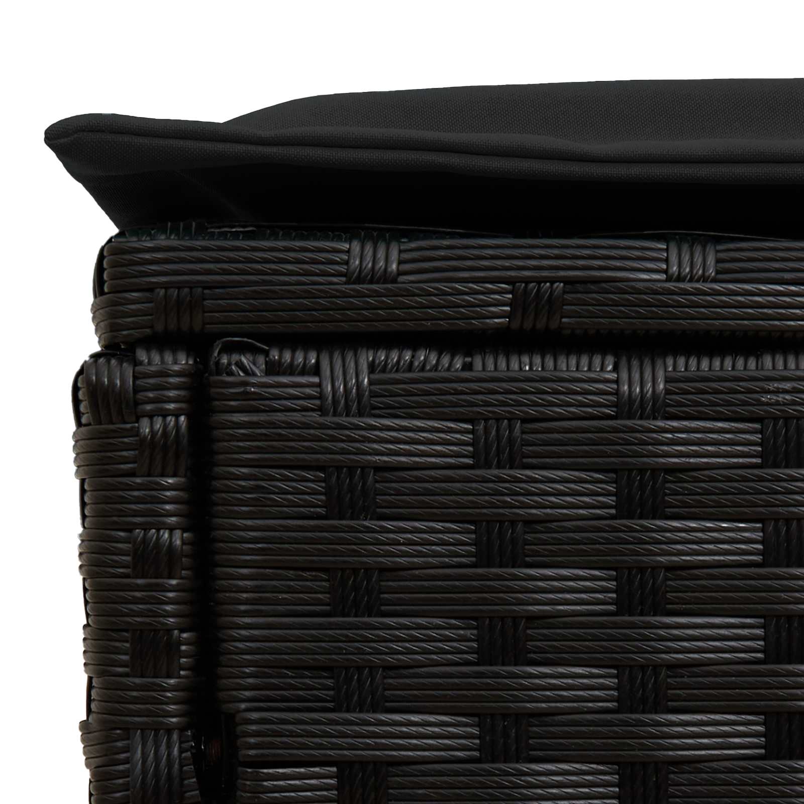 Kerti lábtartó párnával fekete 80 x 38 x 45 cm pe rattan