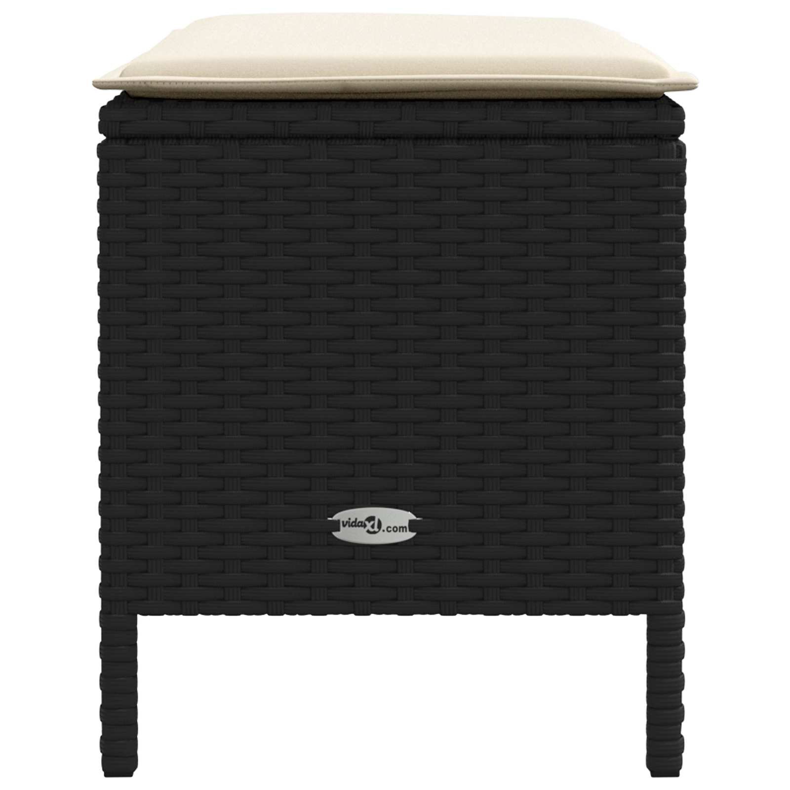 Kerti lábtartó fekete és krém 80 x 38 x 45 cm pe rattan