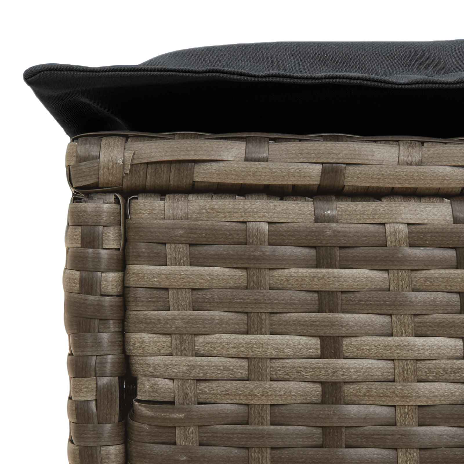 Kerti lábtartó szürke és sötétszürke 80 x 38 x 45 cm pe rattan
