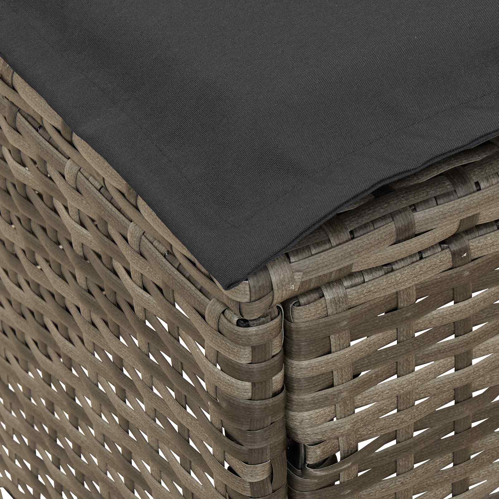 Kerti lábtartó szürke és sötétszürke 80 x 38 x 45 cm pe rattan