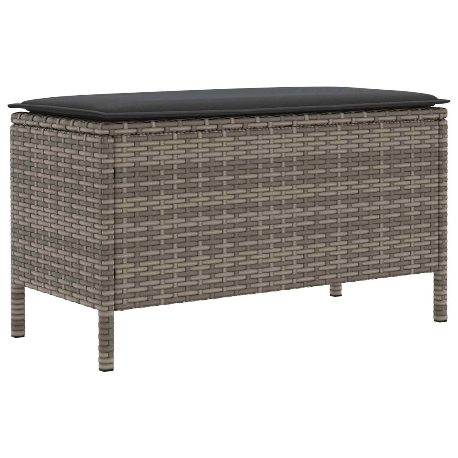 Kerti lábtartó szürke és sötétszürke 80 x 38 x 45 cm pe rattan