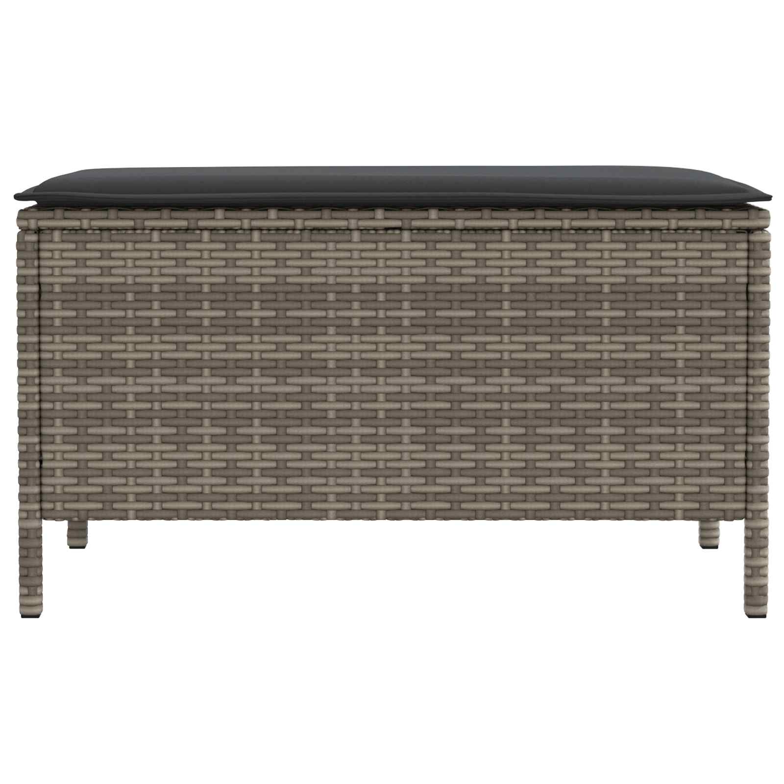 Kerti lábtartó szürke és sötétszürke 80 x 38 x 45 cm pe rattan