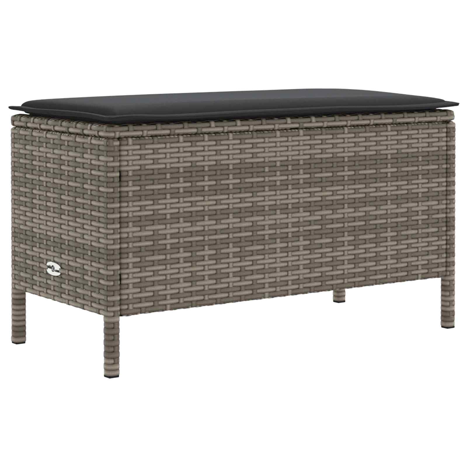 Kerti lábtartó szürke és sötétszürke 80 x 38 x 45 cm pe rattan