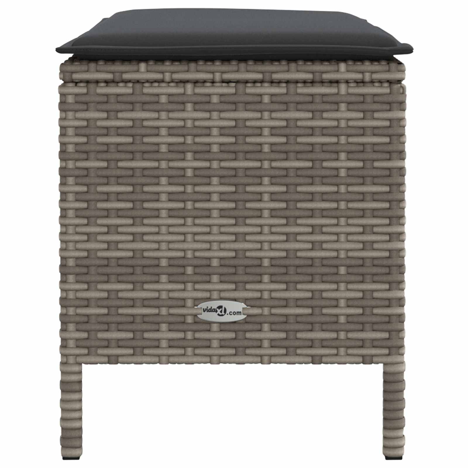 Kerti lábtartó szürke és sötétszürke 80 x 38 x 45 cm pe rattan