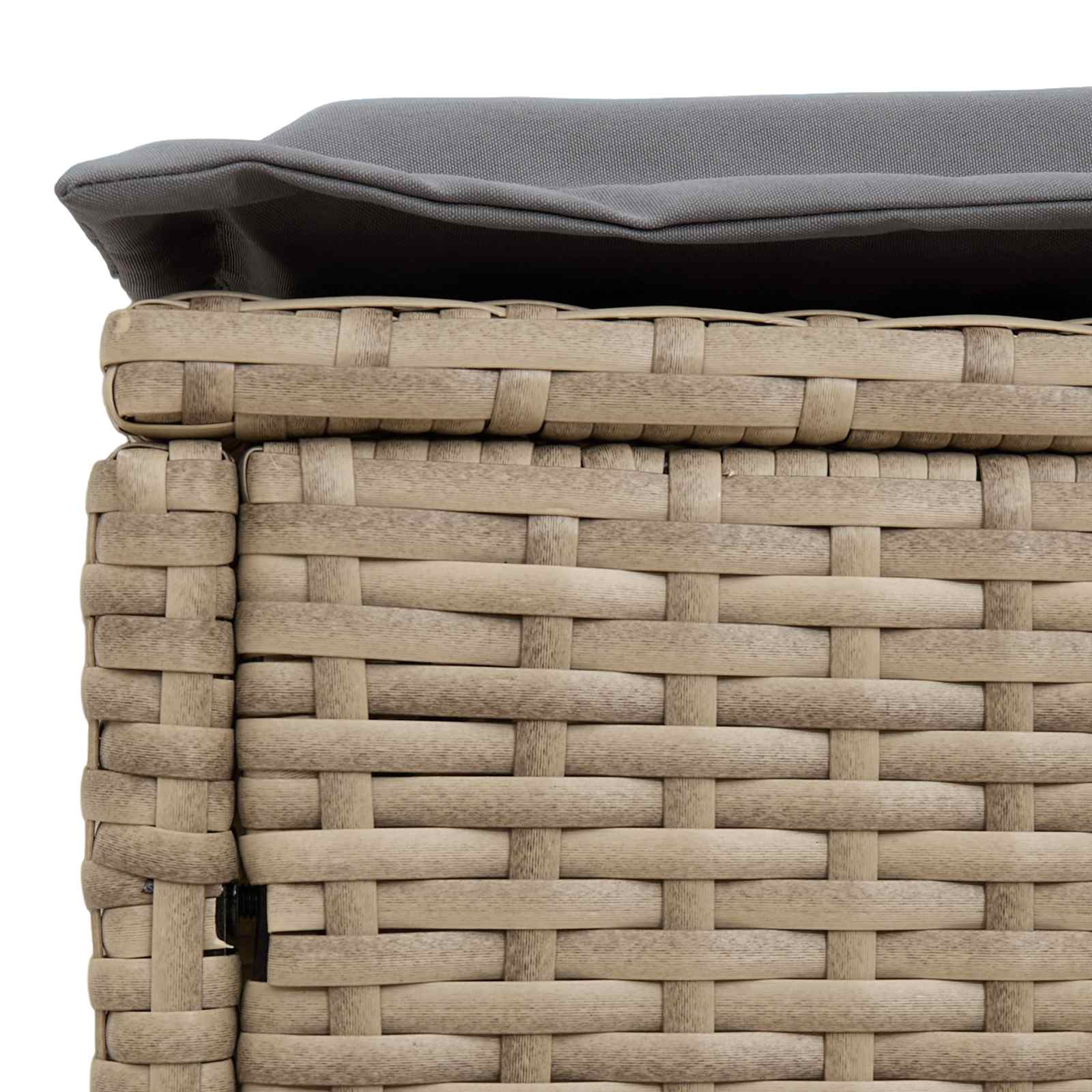 Kerti lábtartó beige és világosszürke 80 x 38 x 42 cm pe rattan