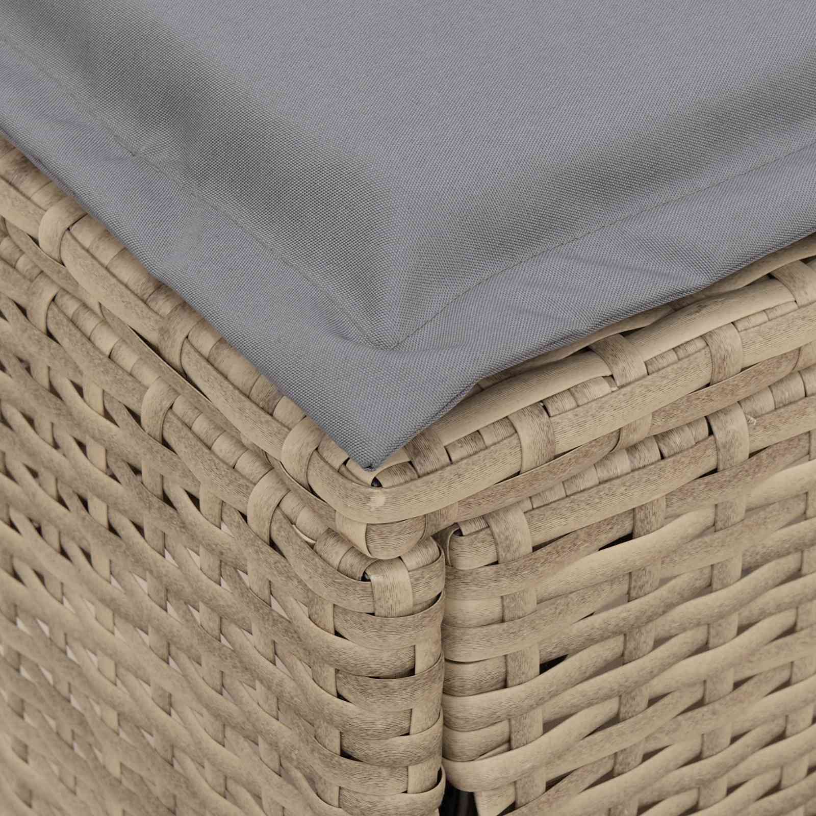 Kerti lábtartó beige és világosszürke 80 x 38 x 42 cm pe rattan