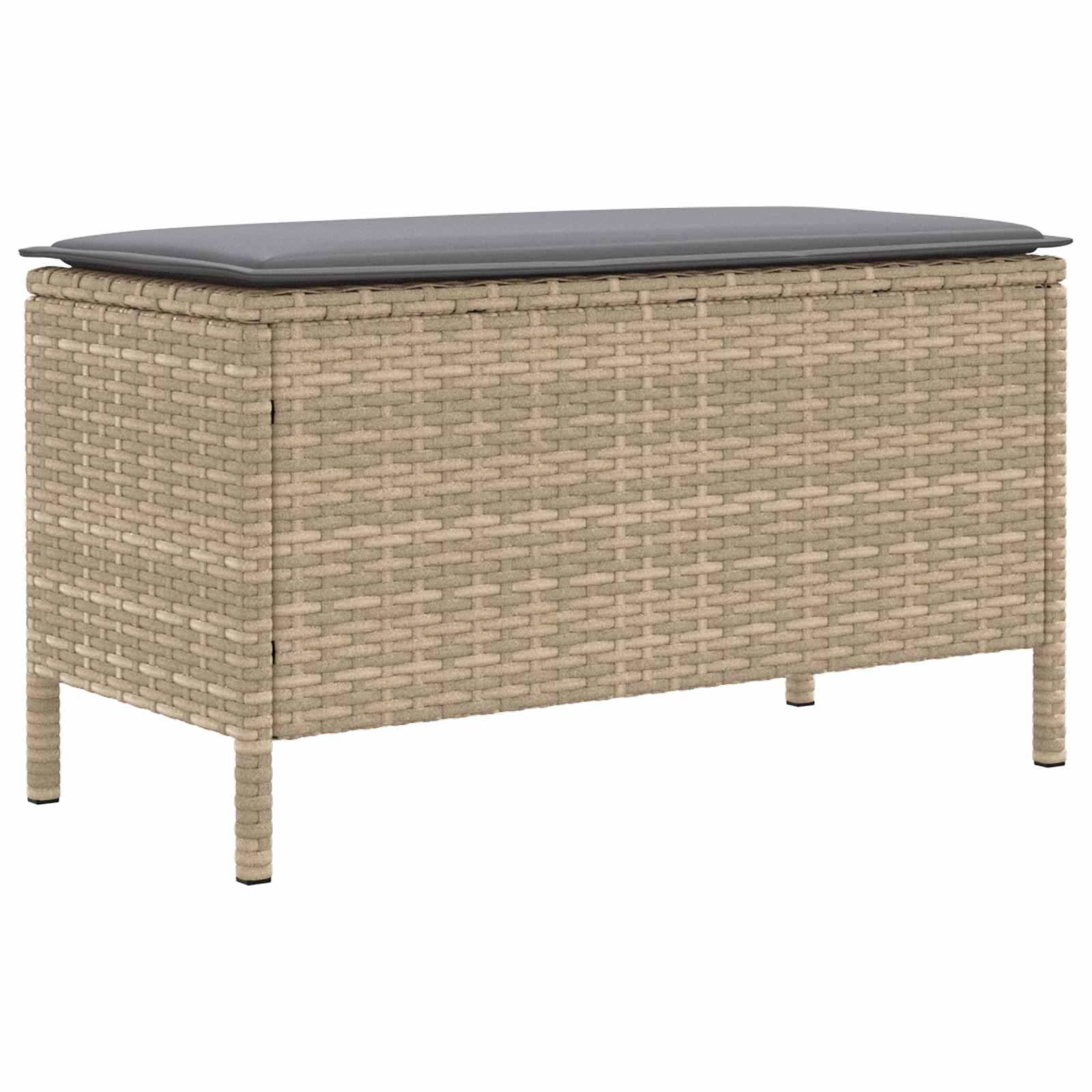 Kerti lábtartó beige és világosszürke 80 x 38 x 42 cm pe rattan