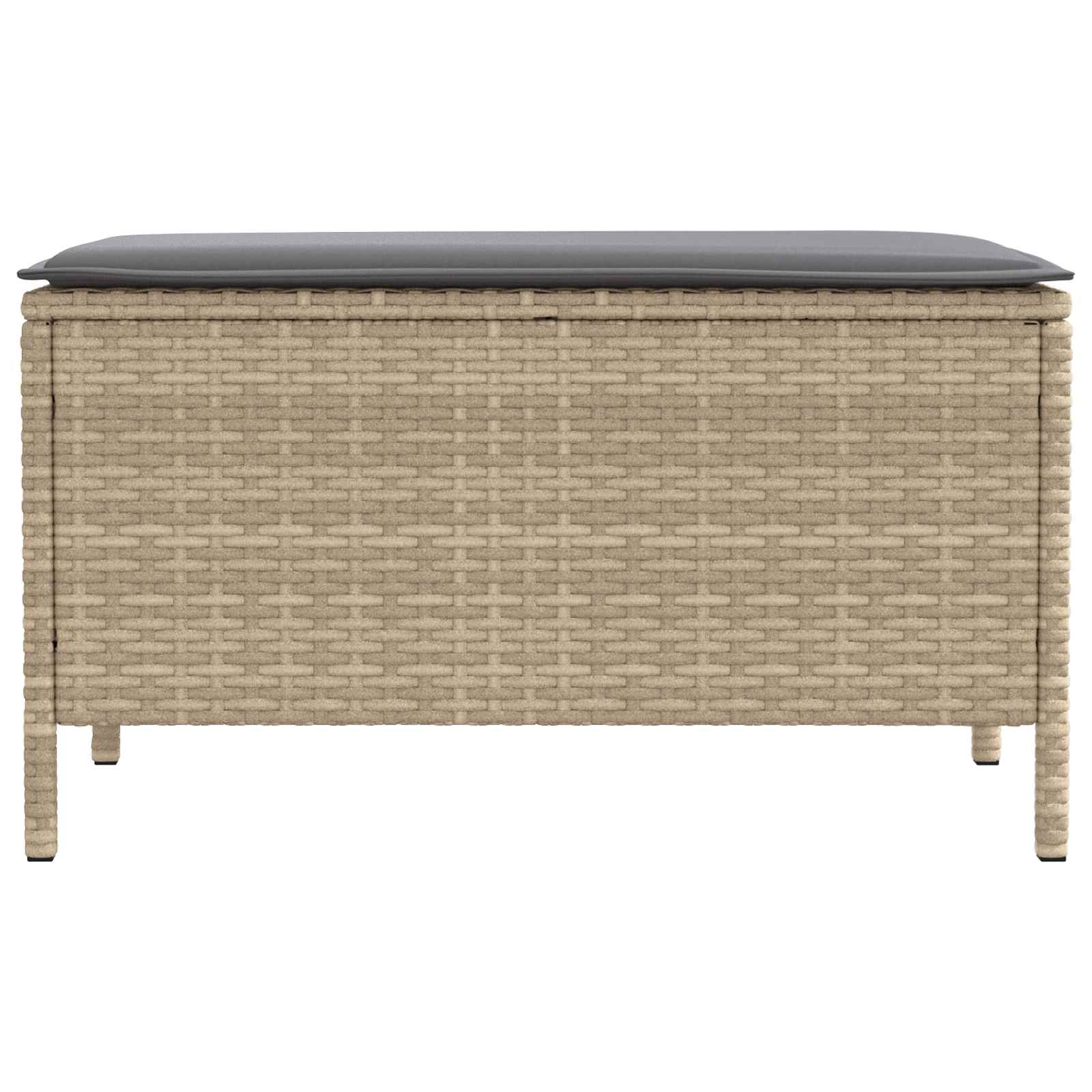 Kerti lábtartó beige és világosszürke 80 x 38 x 42 cm pe rattan
