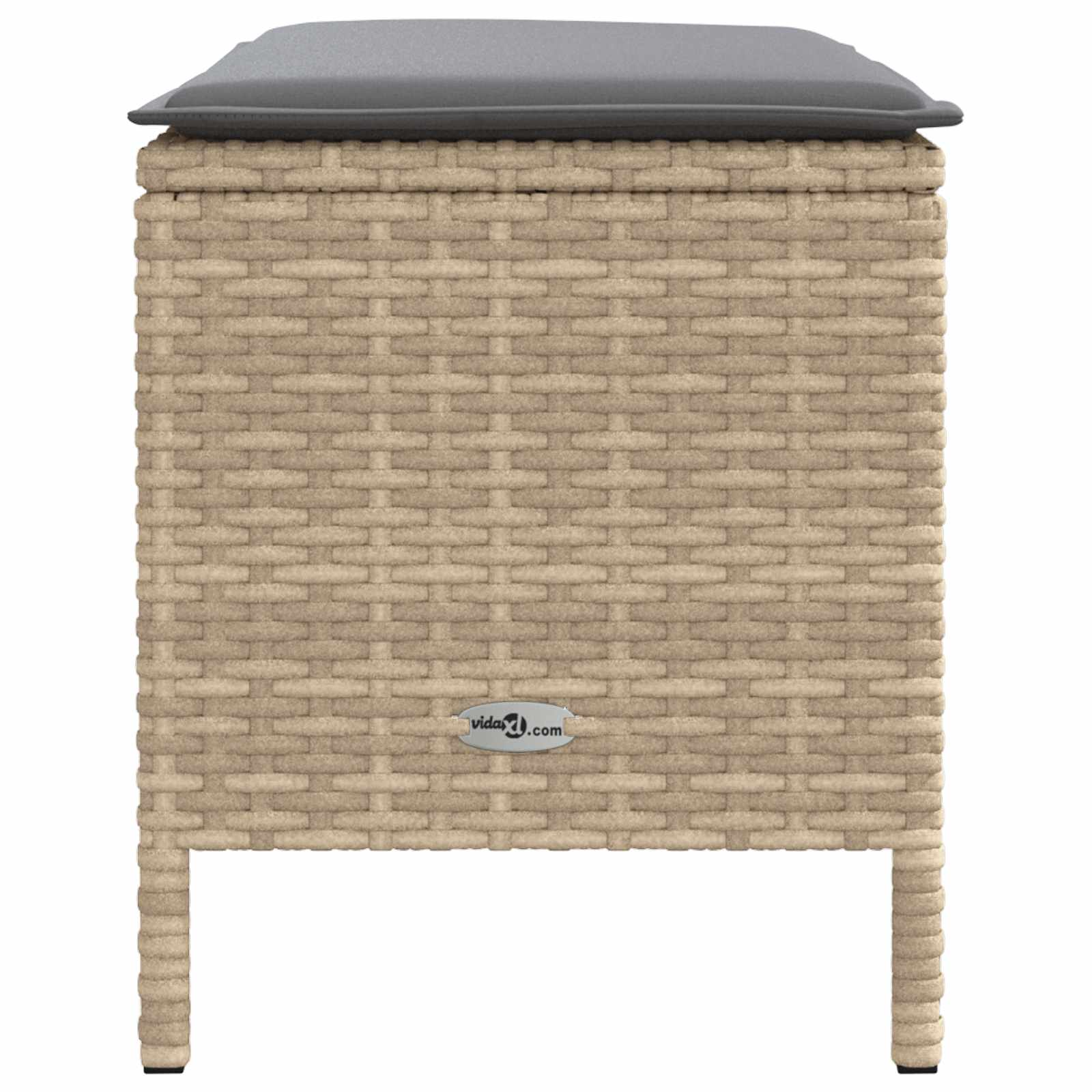 Kerti lábtartó beige és világosszürke 80 x 38 x 42 cm pe rattan