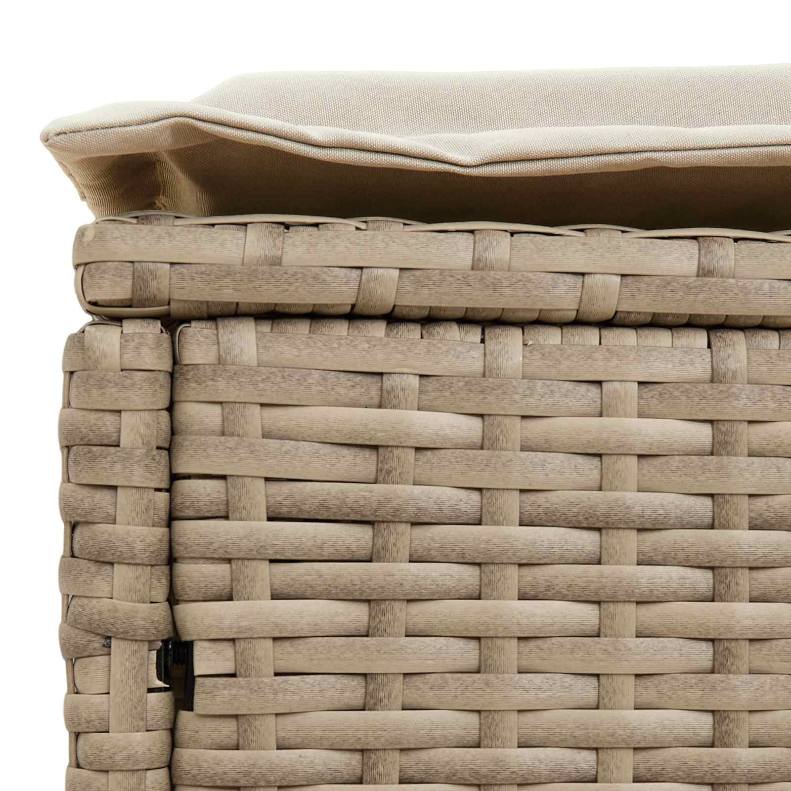 Kerti lábtartó párnával beige és krém 80 x 38 x 42 cm pe rattan