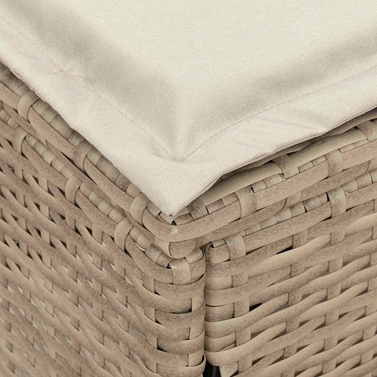 Kerti lábtartó párnával beige és krém 80 x 38 x 42 cm pe rattan