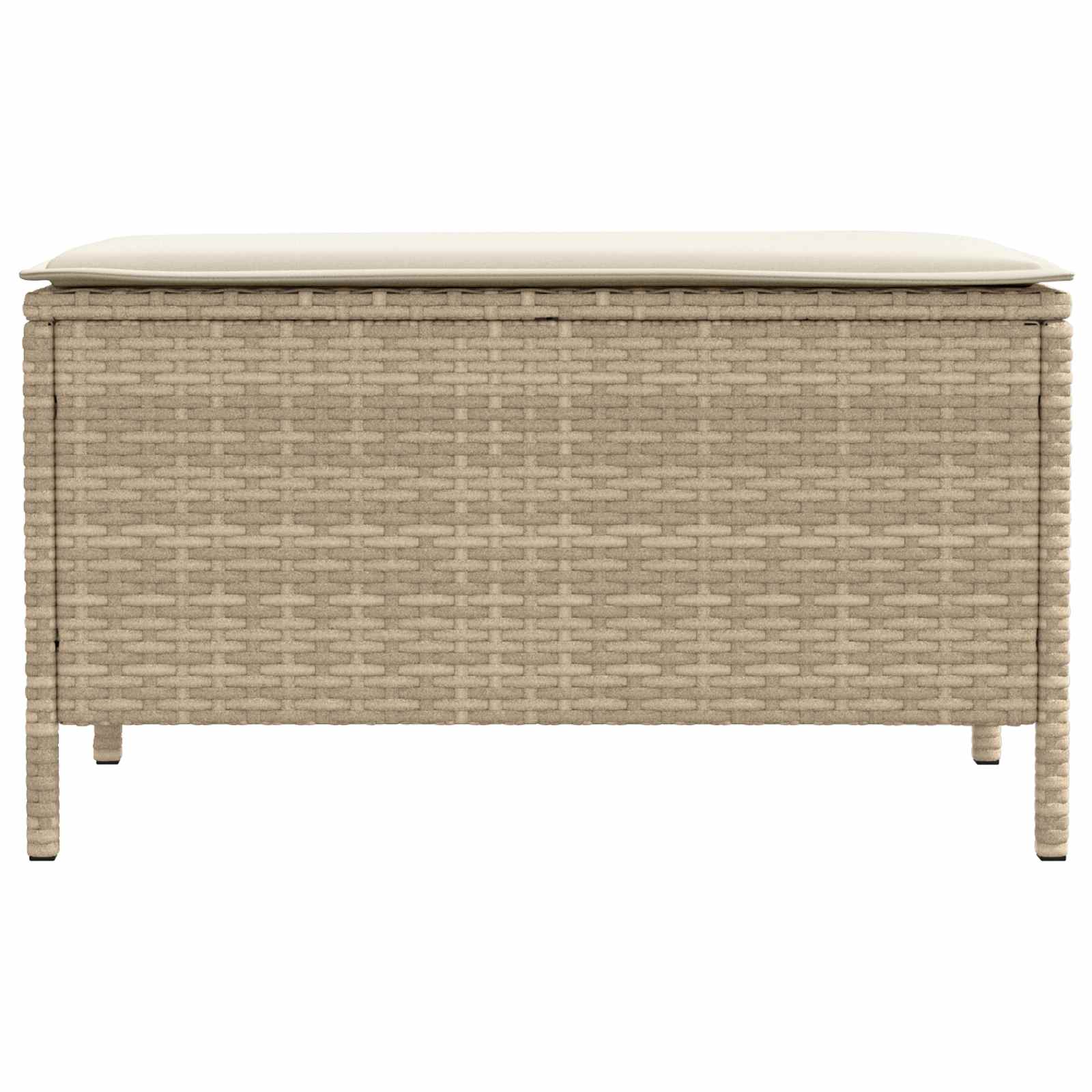 Kerti lábtartó párnával beige és krém 80 x 38 x 42 cm pe rattan