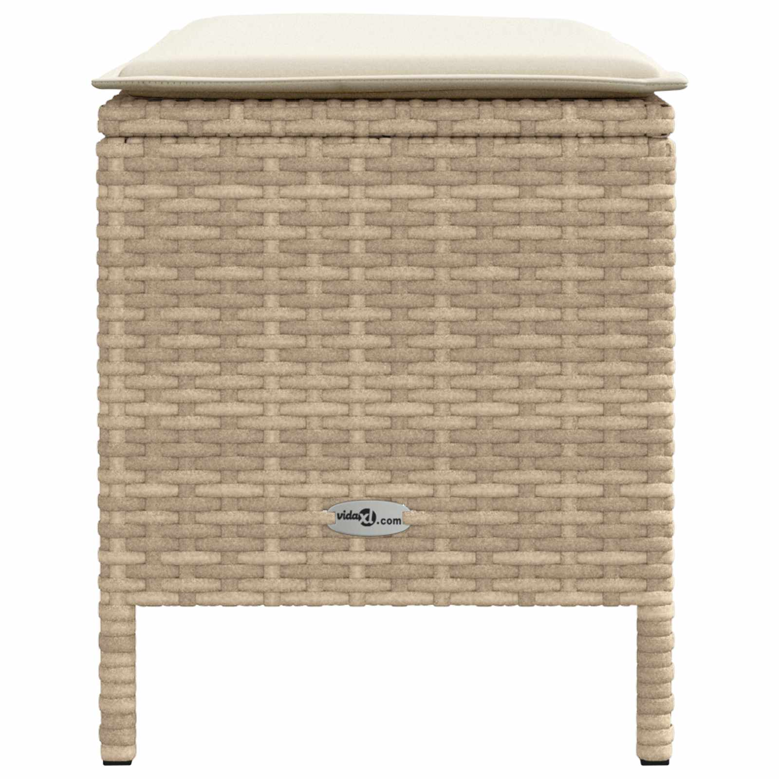 Kerti lábtartó párnával beige és krém 80 x 38 x 42 cm pe rattan