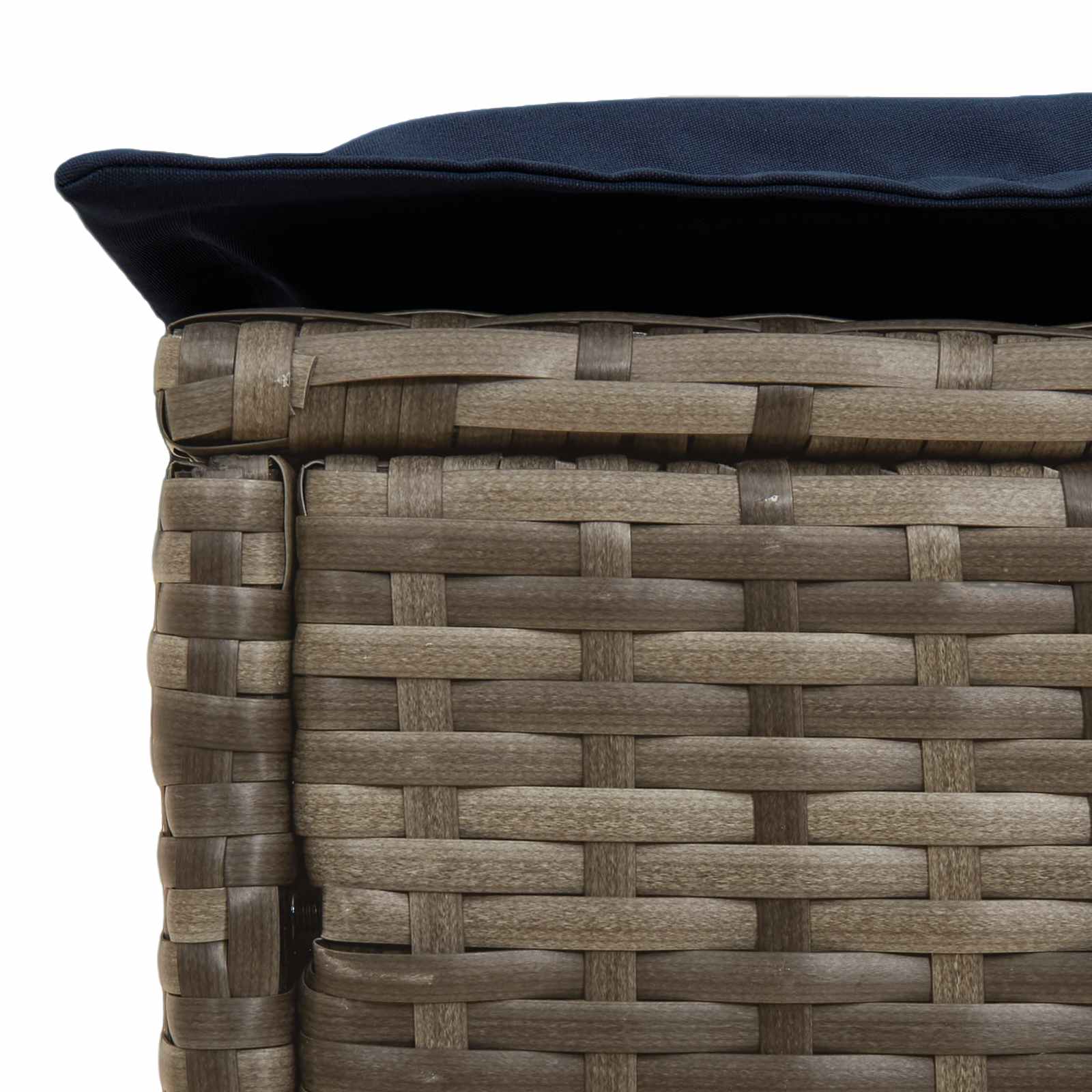 Kerti lábtartó szürke és sötétkék 80 x 38 x 42 cm pe rattan
