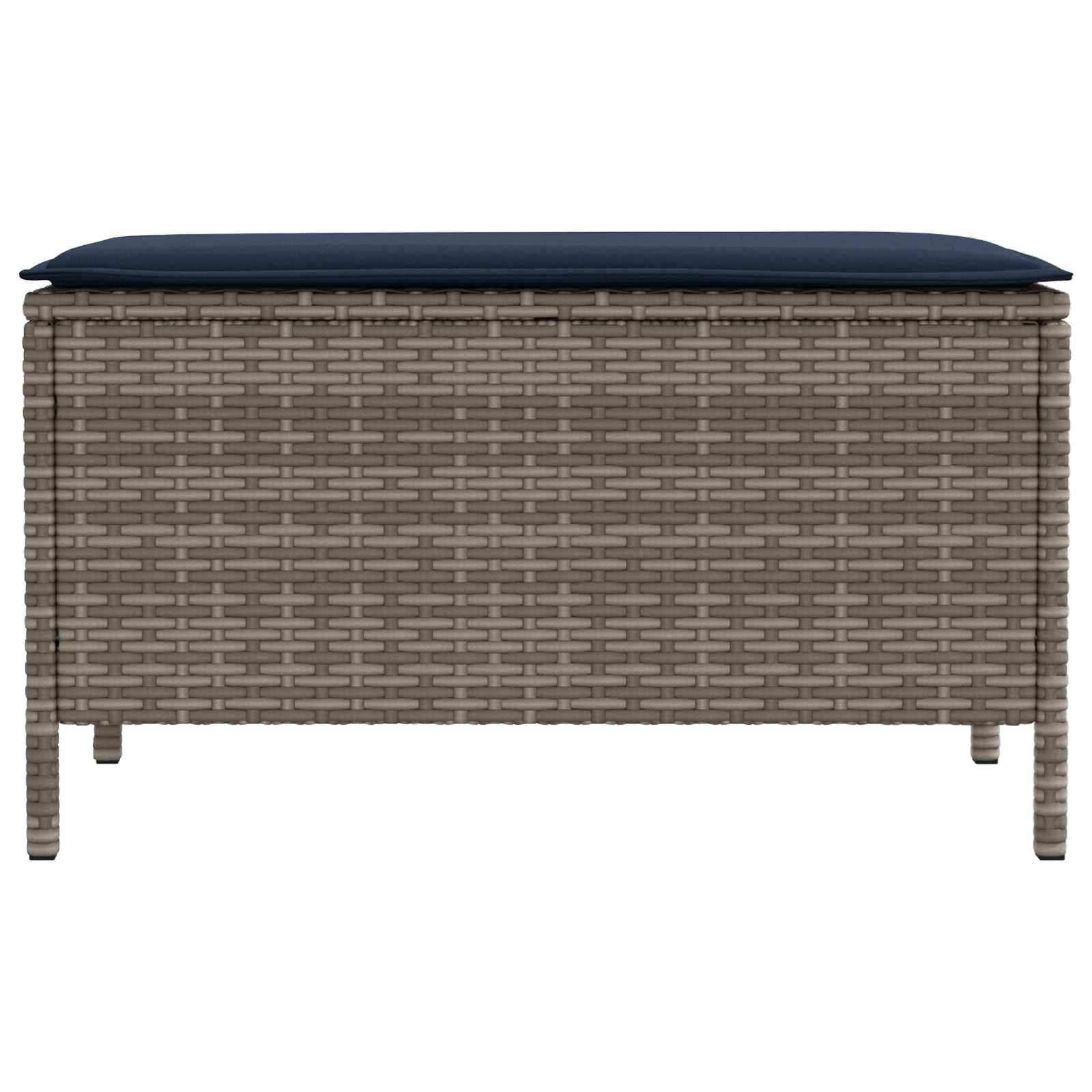 Kerti lábtartó szürke és sötétkék 80 x 38 x 42 cm pe rattan