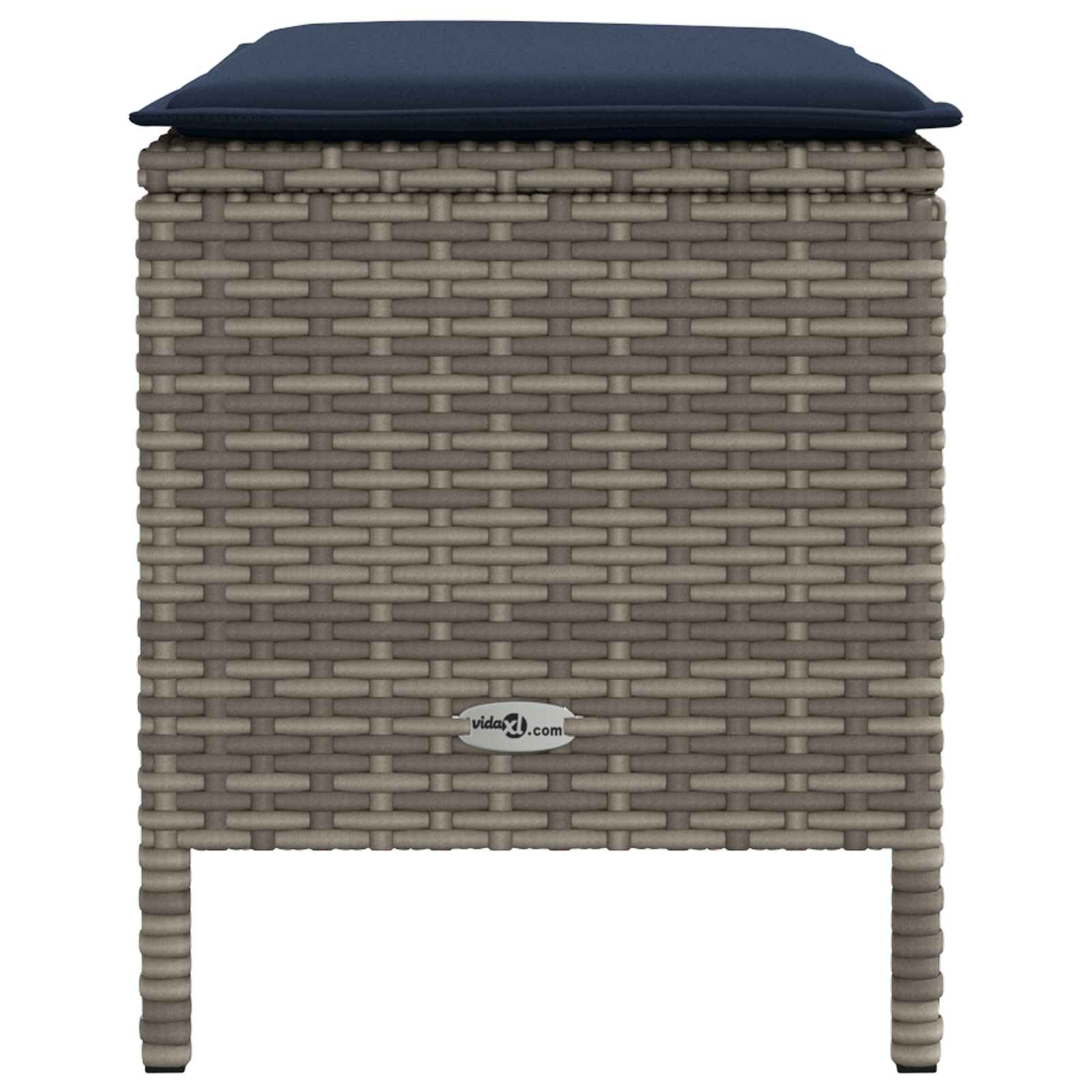 Kerti lábtartó szürke és sötétkék 80 x 38 x 42 cm pe rattan
