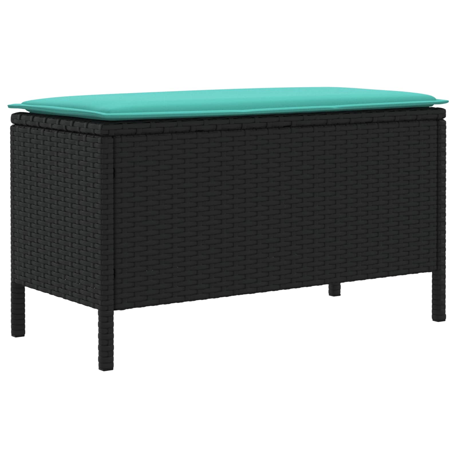 Kerti lábtartó fekete és türkiz 80 x 38 x 42 cm pe rattan