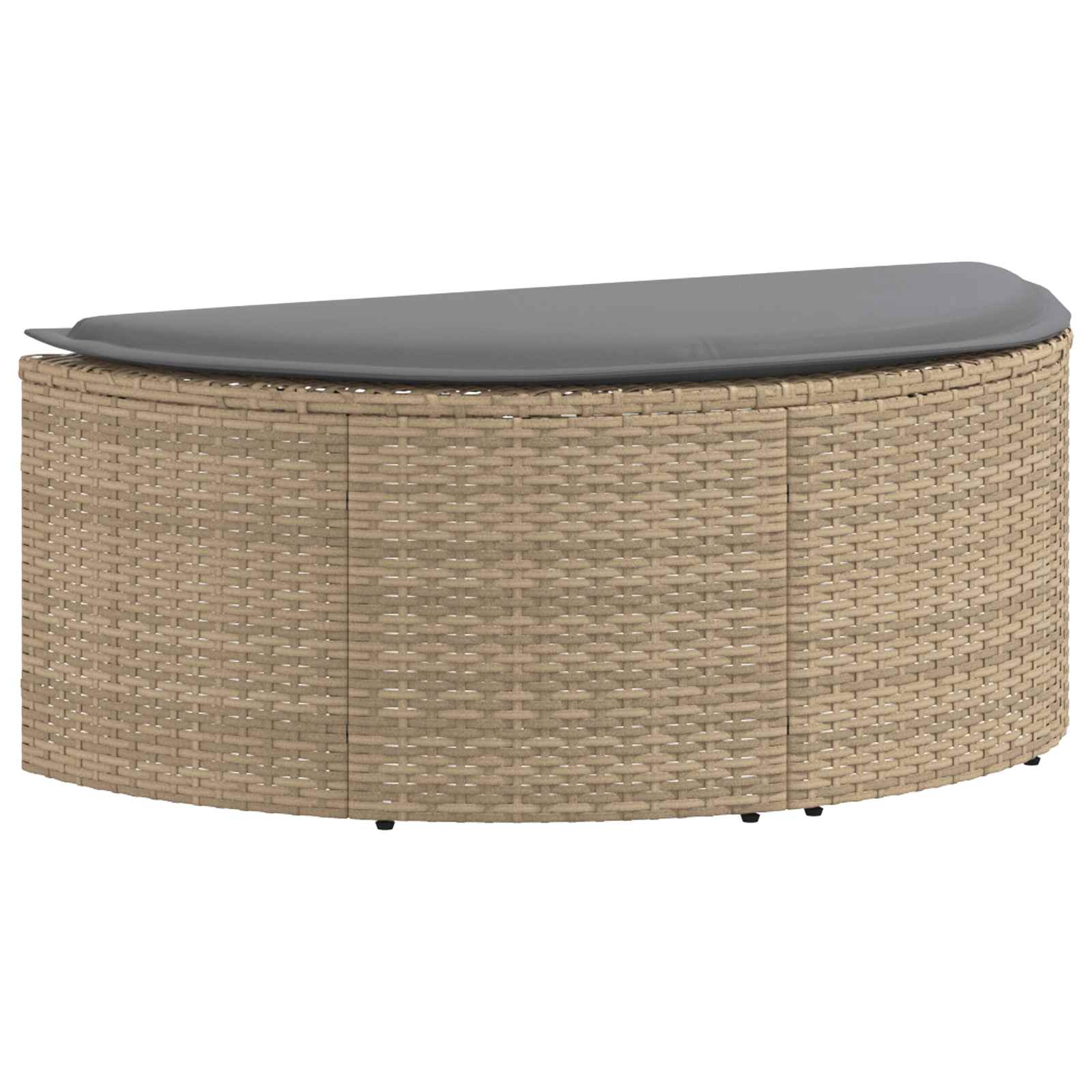 Kerti kanapé párnával 8 pcs beige és világosszürke polirattan