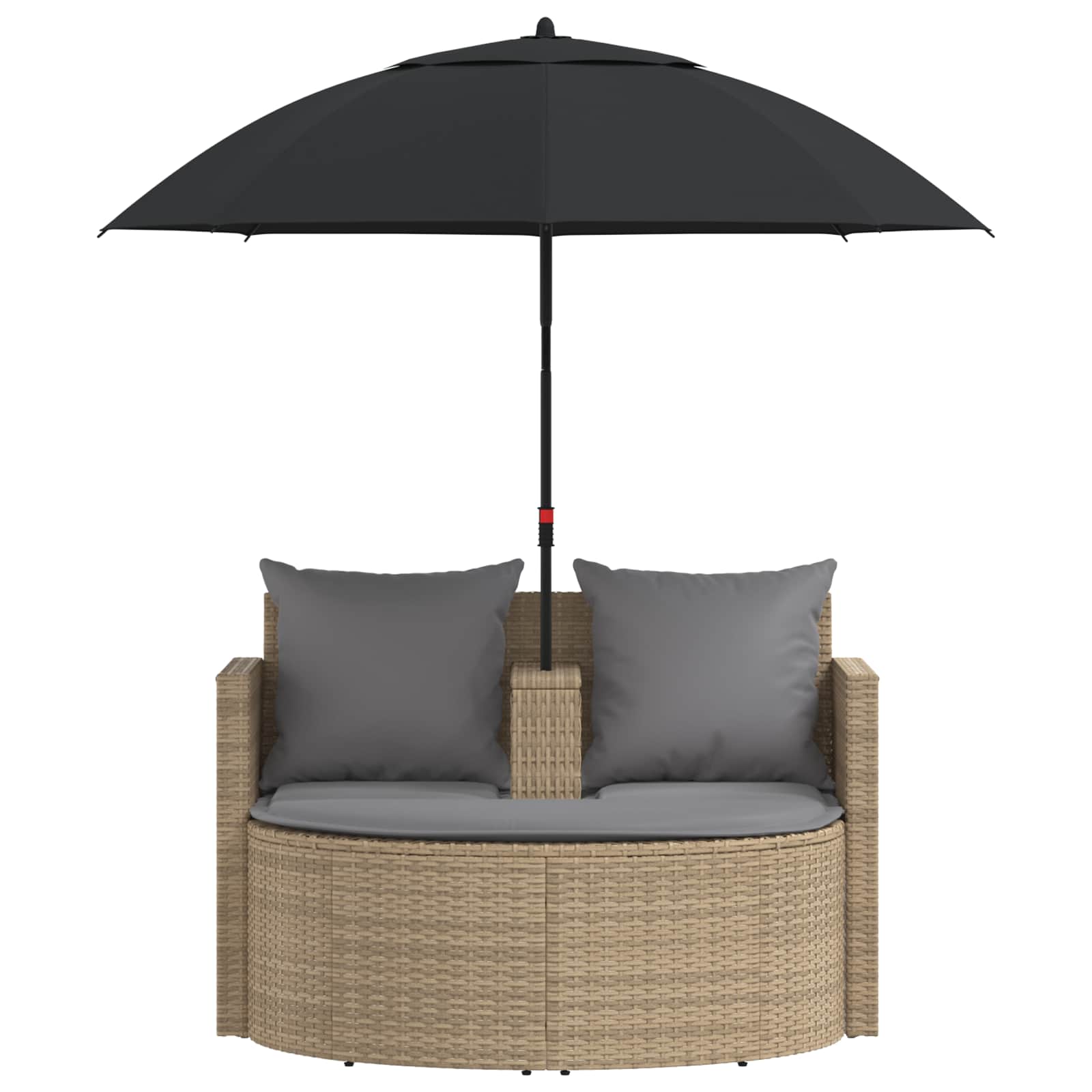 Kerti kanapé párnával 8 pcs beige és világosszürke polirattan