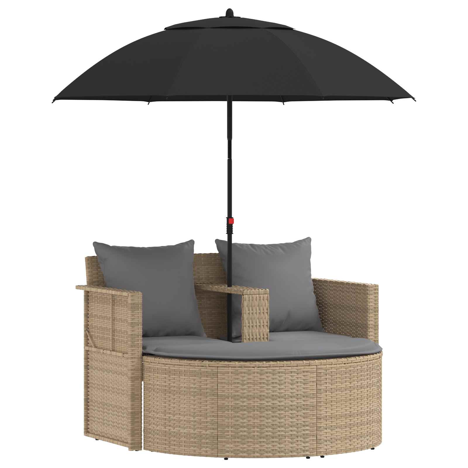 Kerti kanapé párnával 8 pcs beige és világosszürke polirattan