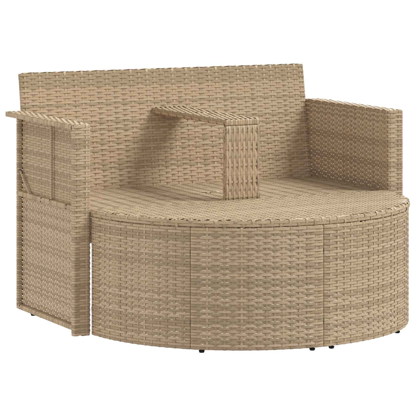 Kerti kanapé párnával 8 pcs beige és krémszínű polirattan