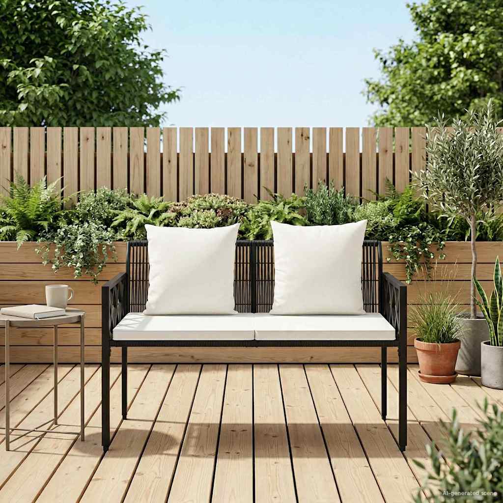 Kültéri padok 2 -seater 116 x 56 x 75 cm polirattan