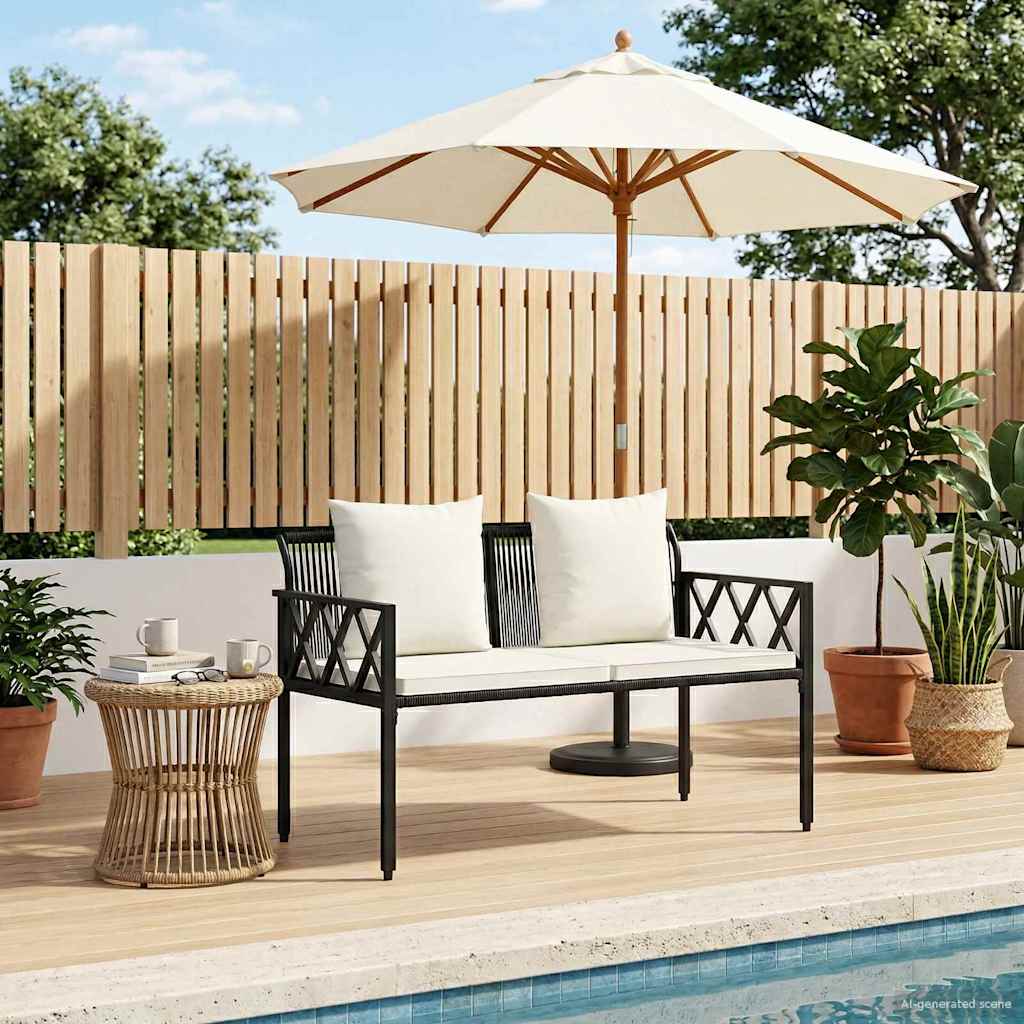 Kültéri padok 2 -seater 116 x 56 x 75 cm polirattan