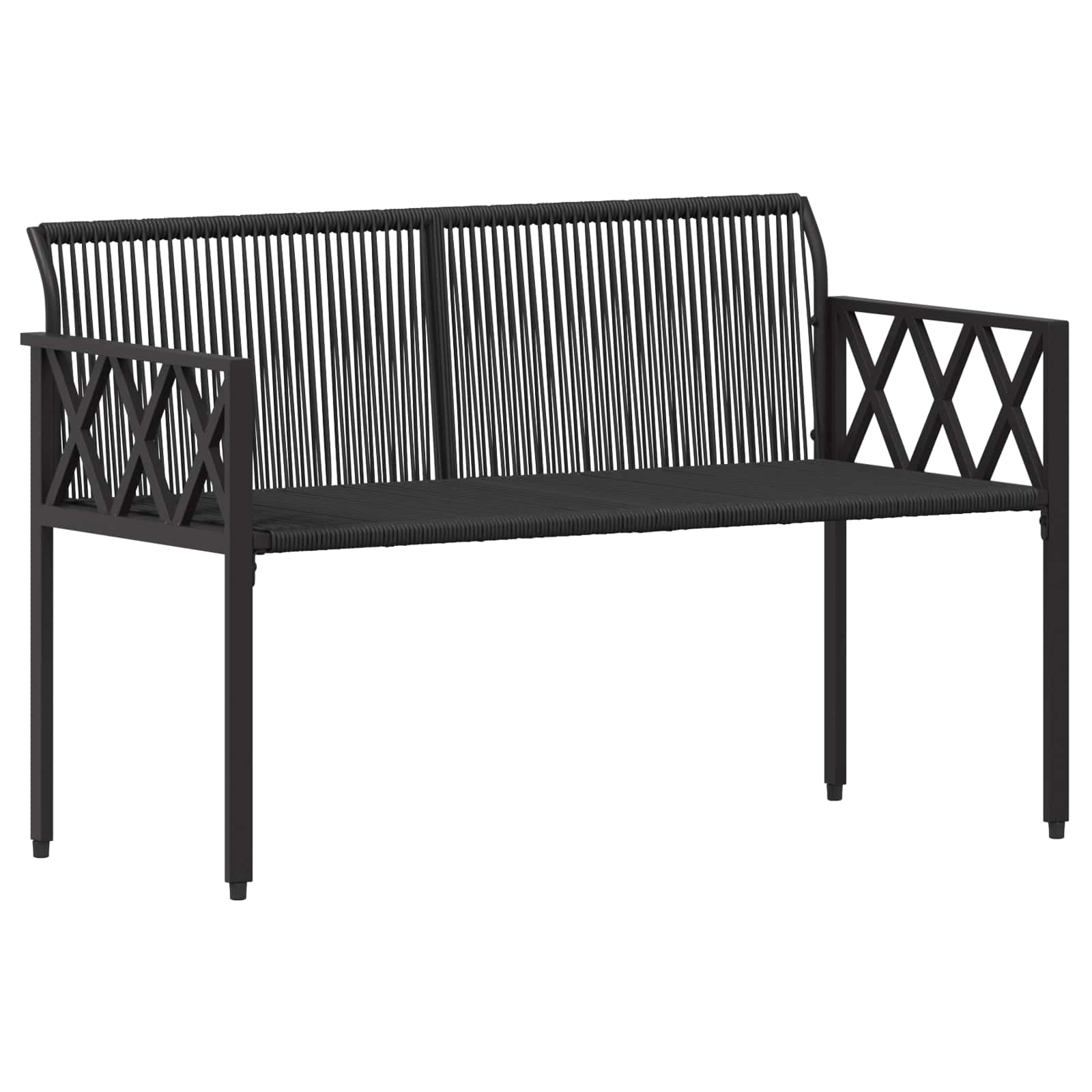 Kültéri padok 2 -seater 116 x 56 x 75 cm polirattan