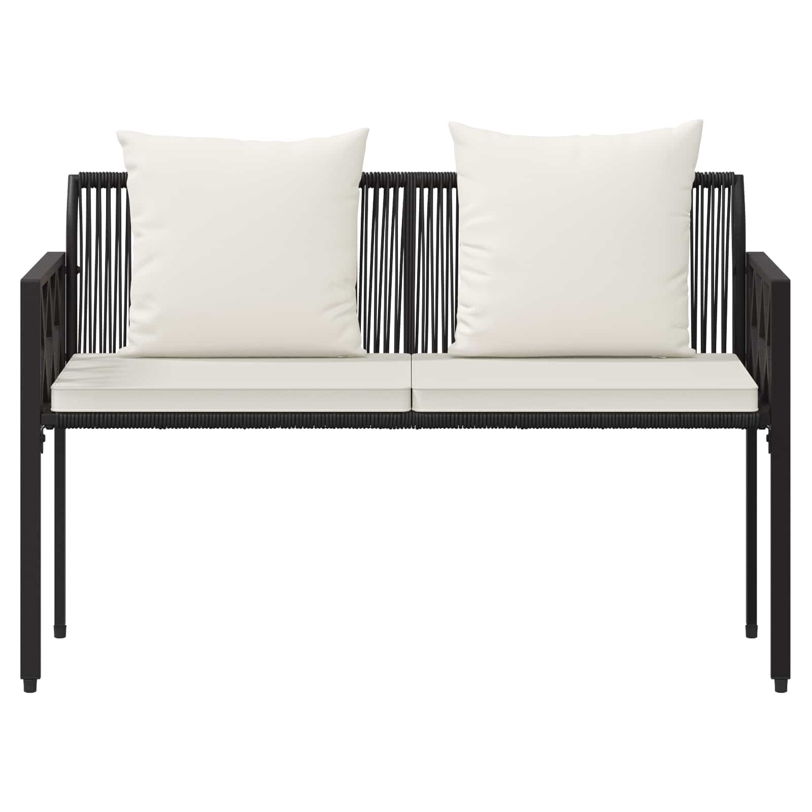 Kültéri padok 2 -seater 116 x 56 x 75 cm polirattan