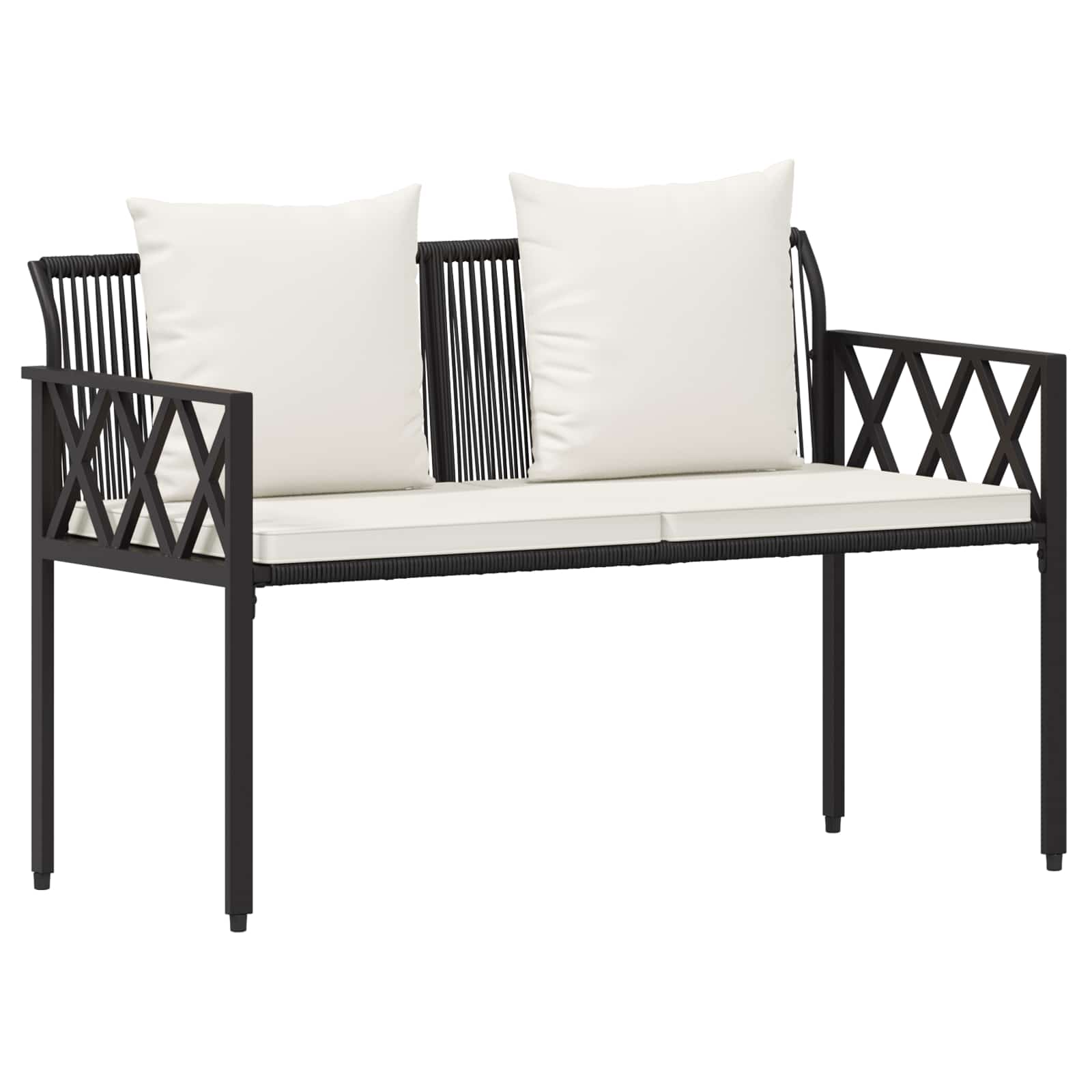 Kültéri padok 2 -seater 116 x 56 x 75 cm polirattan