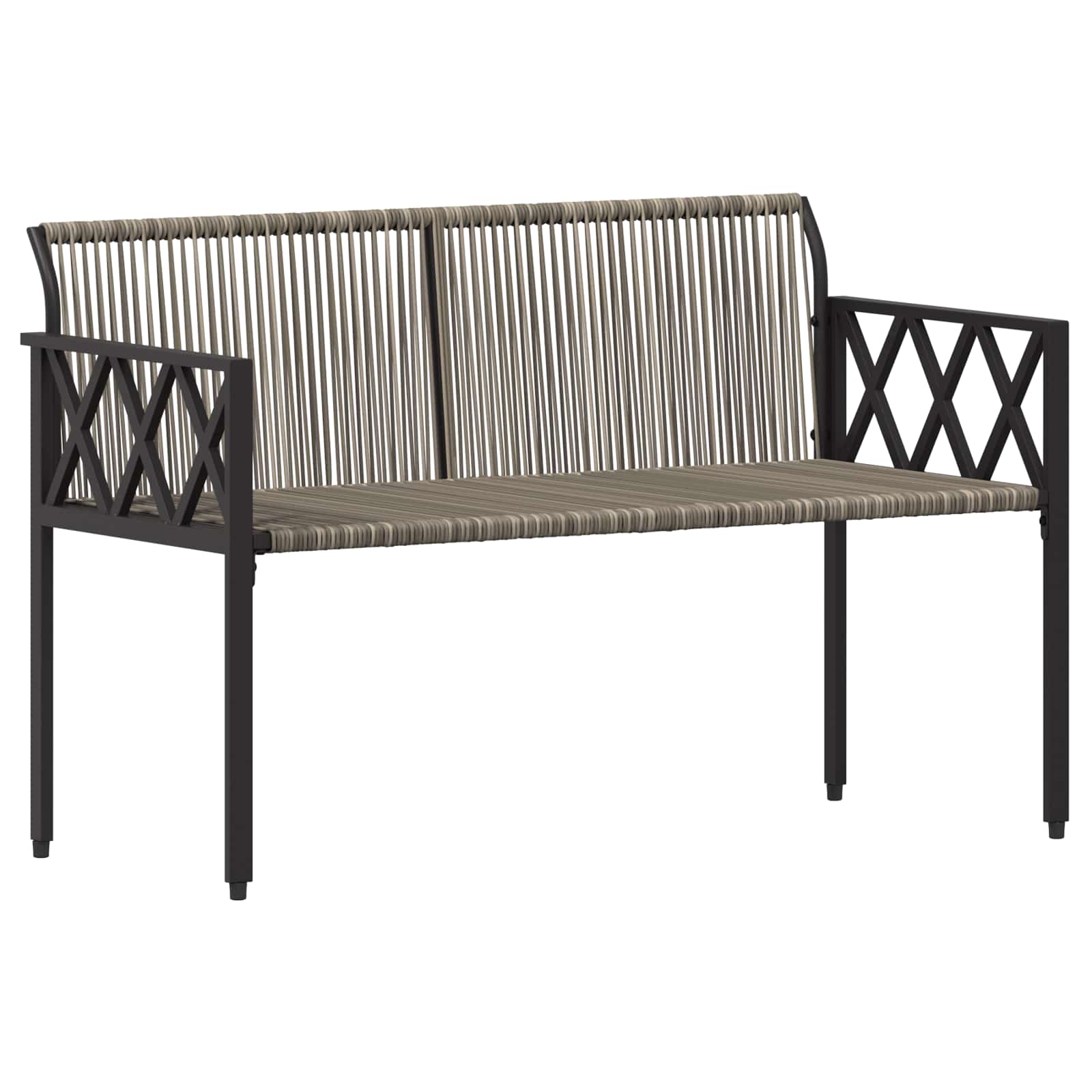 Kültéri padok 2 -seater 116 x 56 x 75 cm polirattan