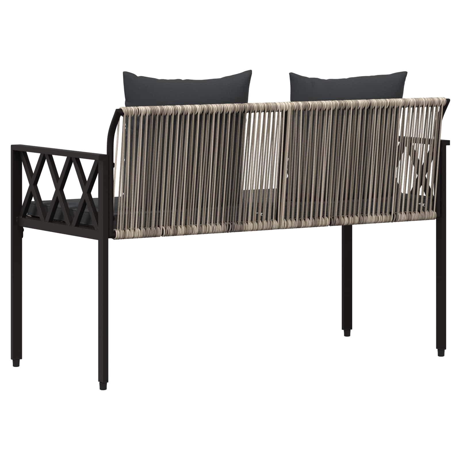 Kültéri padok 2 -seater 116 x 56 x 75 cm polirattan