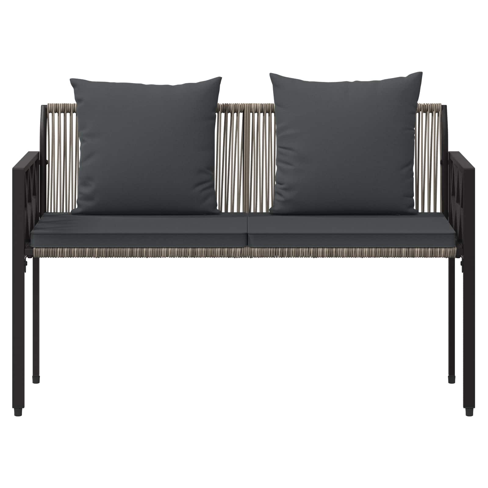 Kültéri padok 2 -seater 116 x 56 x 75 cm polirattan