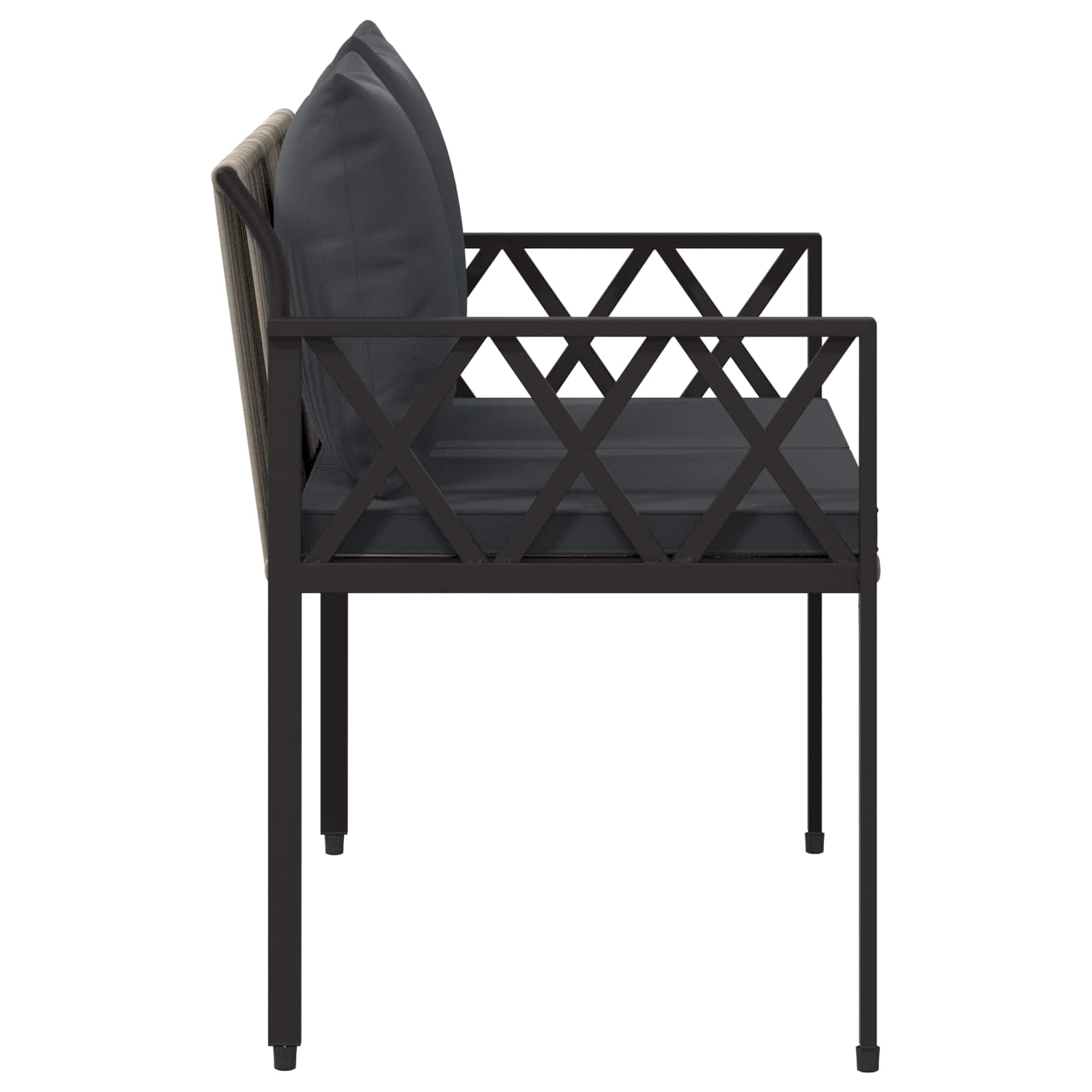 Kültéri padok 2 -seater 116 x 56 x 75 cm polirattan