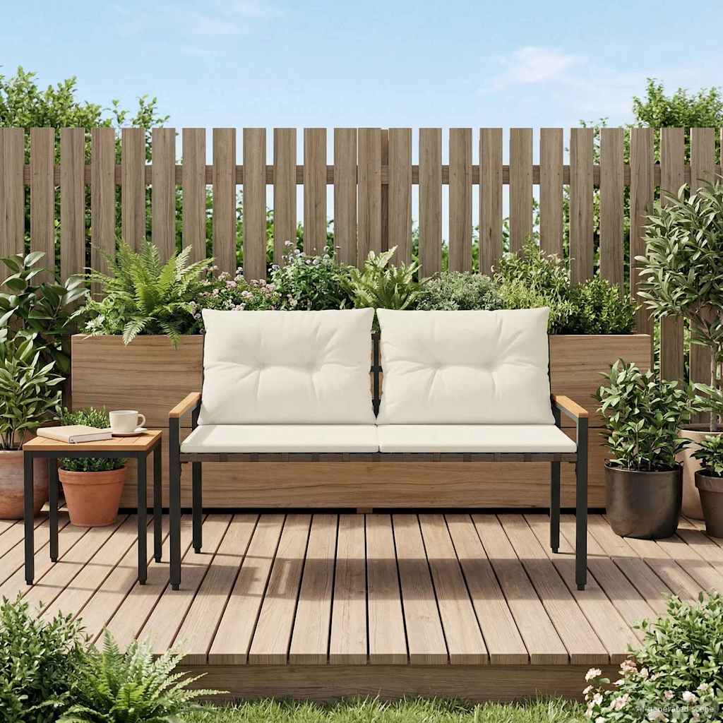 Kerti pad 2 -seater 116 x 67,5 x 72 cm polirattan krémfehér