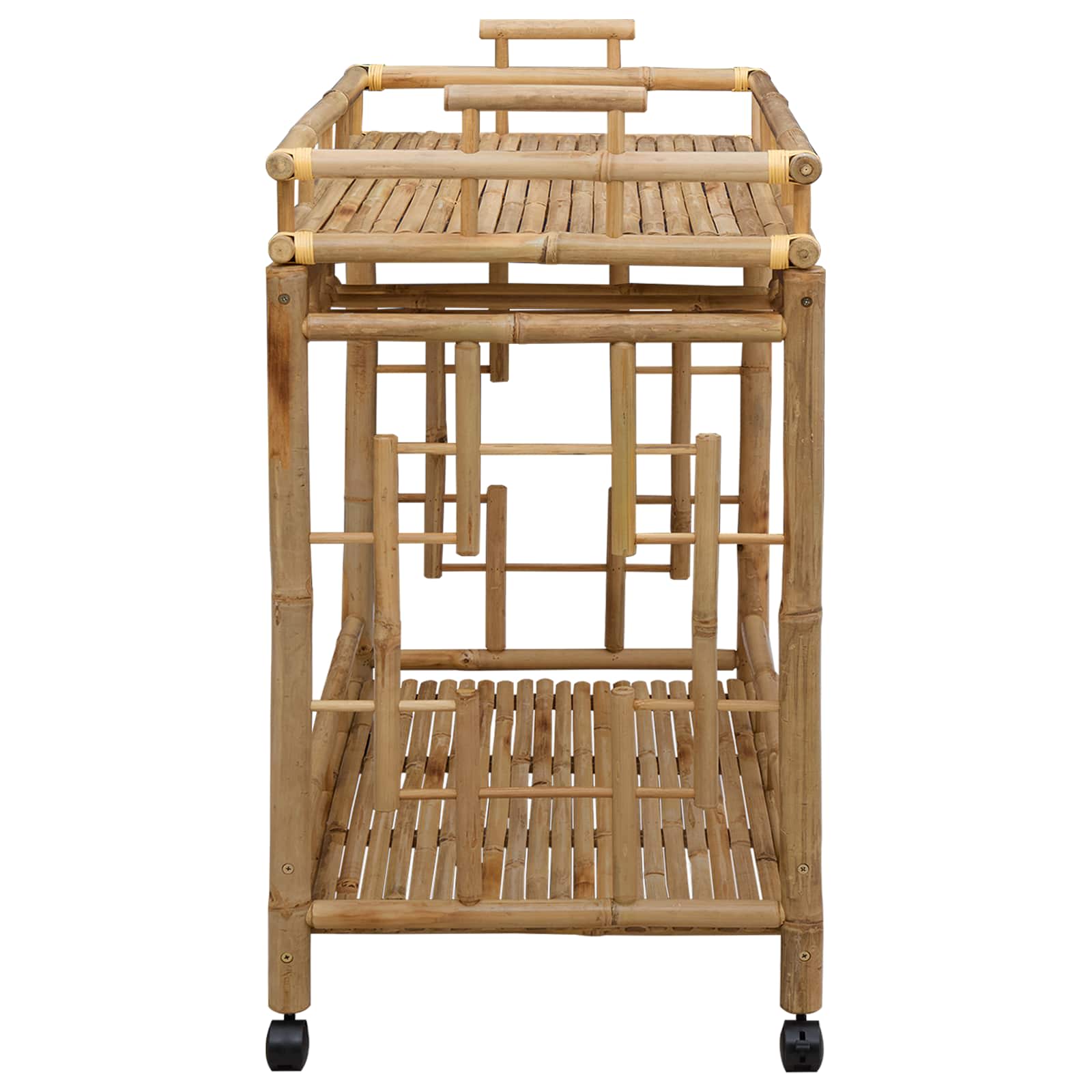 Boros kocsi kerekekkel természetes 85 x 50 x 93 cm bambusz
